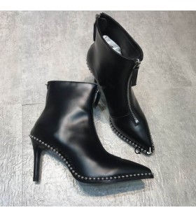 Alexander Wang Women's Black Ferrara Zip Boots With Beaded In Leather