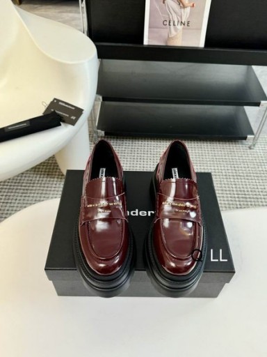 Alexander Wang Mulheres Borgonha Carter Meados de Calcanhar Lug Loafer Em Couro