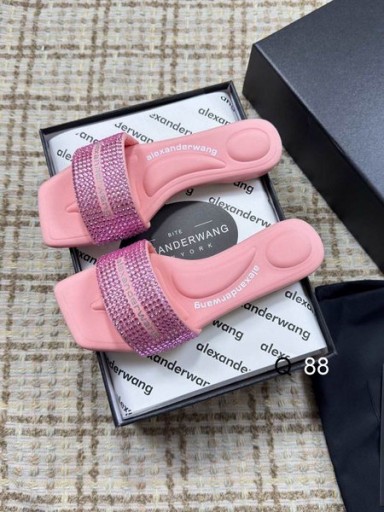 Alexander Wang Mulheres cor-de-Rosa de Cetim e cristais Hotfix Vy Sandálias
