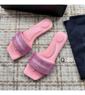 Alexander Wang Mulheres cor-de-Rosa de Cetim e cristais Hotfix Vy Sandálias