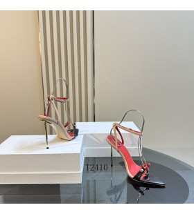 Alexander Wang Női Piros Alsó Boka Heveder Magas sarkú Szandál Fekete/Bézs