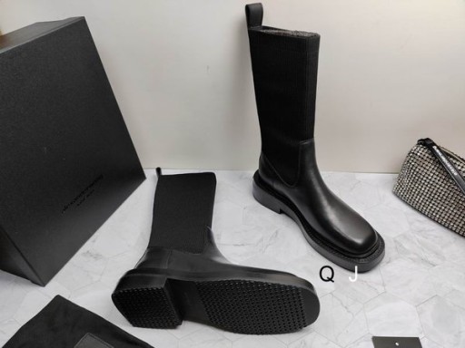Alexander Wang Mban Dubh Íseal-Heeled Buataisí I Leathar