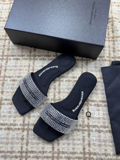 Alexander Wang Mban Dubh Satin & Crystal Hotfix Vy Sandals