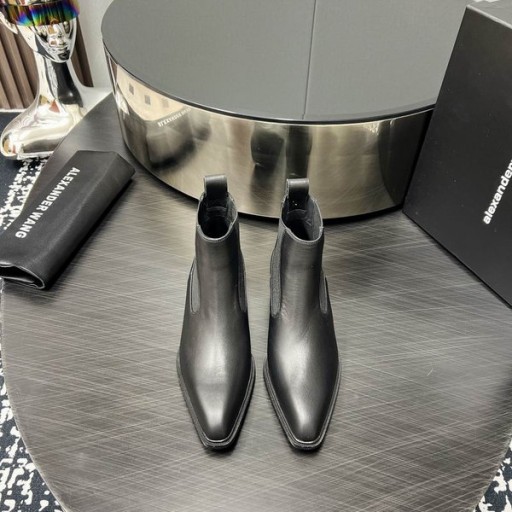 Alexander Wang Mban Slick Smooth Leathar Rúitín Buataisí i Dubh