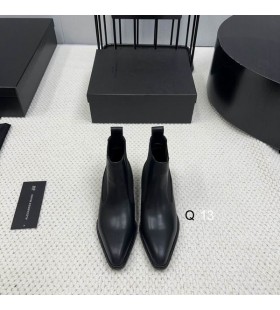 Alexander Wang Mban Dubh Chelsea Lár-Súil I Leathar Buataisí Rúitín