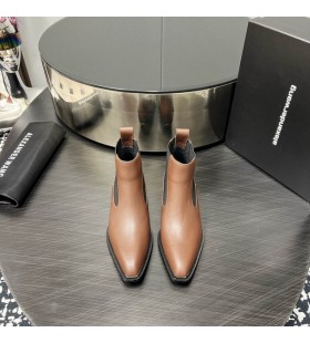Alexander Wang Mban Slick Smooth Leathar Rúitín Buataisí i Brown