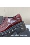 Alexander Wang Donna Carter in Pelle Piattaforma Mocassini Con Rivetti In Borgogna
