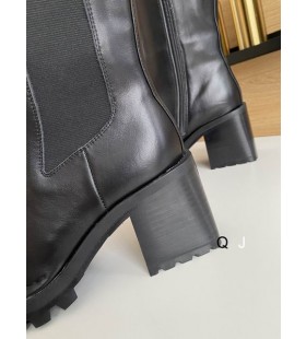 Alexander Wang Donna Nero Zip Stivali Alti Con Blocco Tacco In Pelle