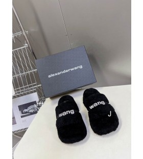 Alexander Wang Donna Grosso Piattaforma di Diapositive Con Logo In Nero Per a buon Mercato