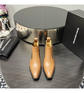 Alexander Wang Donna Slick Stivaletti in Pelle Liscia Beige