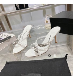 Alexander Wang Femei 7cm Dom 105 Șarpe de Apă Strappy Slide Sandal În Alb