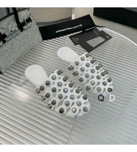 Alexander Wang Femei Nit Gol Sandale În Alb