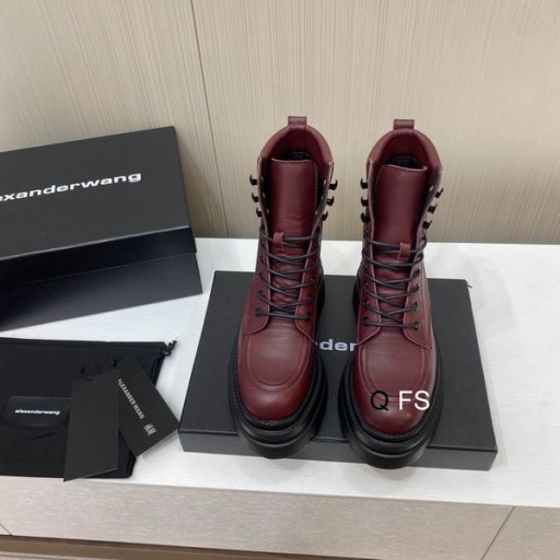 Alexander Wang Žien Burgundsko Hrubé-Soled Martin Topánky z Kože