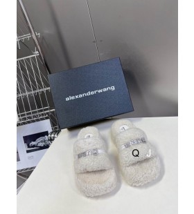 알렉산더 왕 여성의 땅딸막한 플랫폼 슬라이드 로고를 가진 흰색을 위해 저렴한