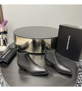 알렉산더 왕 여성의 매끄러운 부드러운 가죽에 발목 부츠 블랙