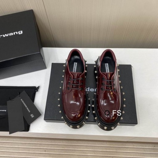 Ženske Natikače Carter od kože Alexander Wang na platformi Sa zakovicama Tamnocrvena boja