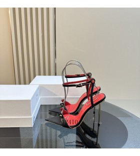 Ženske Sandale na visoku petu s remenom na щиколотке Alexander Wang Crvene boje Crne boje