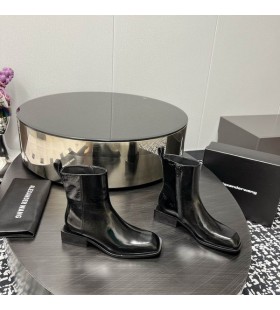 Ženske čizme od lakirane kože Alexander Wang s tie crne boje