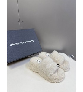 Alexander Wang Beyaz Satılık Logolu Kadın Tıknaz Platform Slaytları