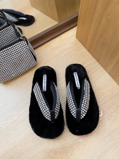 Alexander Wang de las Mujeres de Cristal de la Correa de las Sandalias En Negro