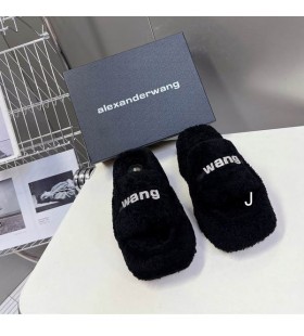 Alexander Wang Mujeres del Grueso de la Plataforma de Diapositivas Con el Logo En Negro