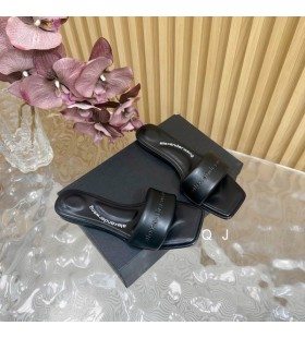 Alexander Wang Dámské Vy Slide Sandály V Černé Jehněčí kůže