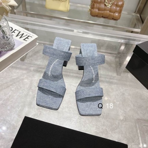 Alexander Wang Kvinders 8cm Strappy Square-tå højhælede Sandaler I Denim
