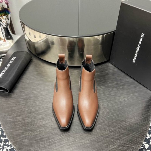 Alexander Wang Kvinders Glat Glat Læder Ankle Boots i Brown