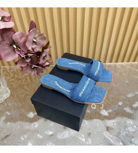 Alexander Wang Kvinders Vy Slide Sandaler I Blå Denim