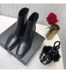 Alexander Wang Women's Black Zip Boots With Block Heel In Leather