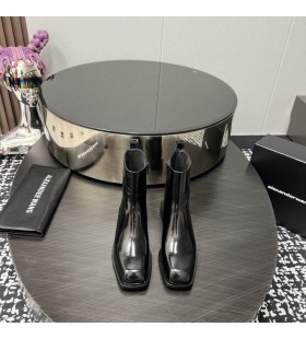 Alexander Wang Vrouwen Throttie patent Leder Enkel Laarzen in Zwart