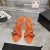 Alexander Wang Vrouwen 7cm Dome 105 Water Slang Strappy Schuif Sandaal In Oranje