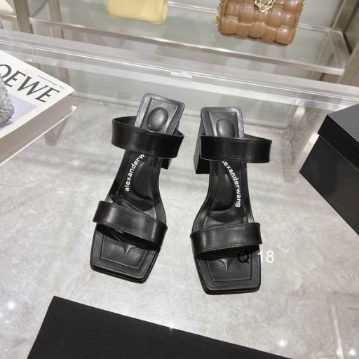 Alexander Wang Naisten 8cm Strappy Square-toe korkeakorkoiset Sandaalit Musta