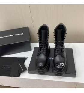 Alexander Wang Naisten Musta Paksu-Soled Martin Saappaat Nahka