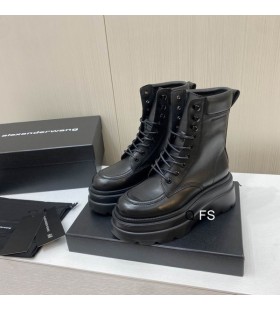 Alexander Wang Naisten Musta Paksu-Soled Martin Saappaat Nahka