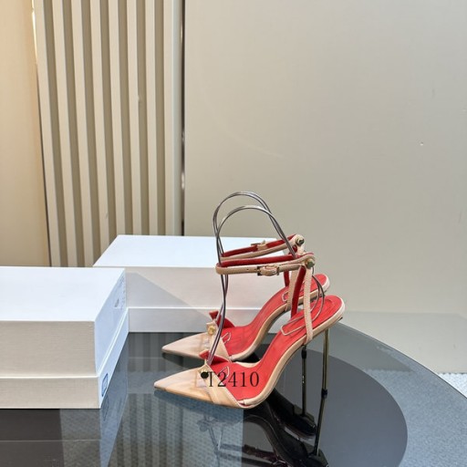Alexander Wang Femme Rouge Bas de la Sangle de Cheville de Haute Sandales à talons De couleur Beige