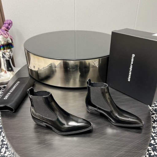 Alexander Wang Femme en Cuir verni Bottes de Cheville en Noir