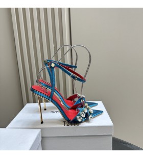 Alexander Wang Femme Cuir Bracelet de Cheville talon Aiguille à bout Pointu Sandales En Bleu