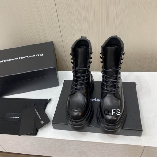 Alexander Wang Damen Schwarz Dicken Sohlen Martin Stiefel In Leder