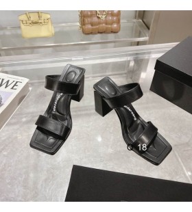 Alexander Wang Damen 8cm Strappy Square-toe High-heeled Sandals In Black