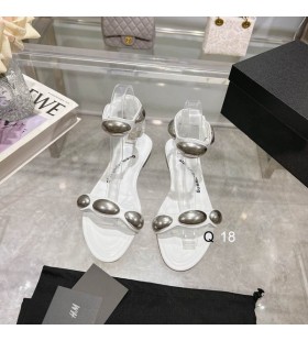 Alexander Wang Women ' s Dome Flache Leder-Sandalen In Weiß -