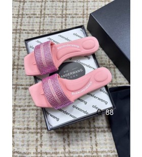 Alexander Wang Women ' s Pink Satin & Crystal Hotfix Vy Sandalen