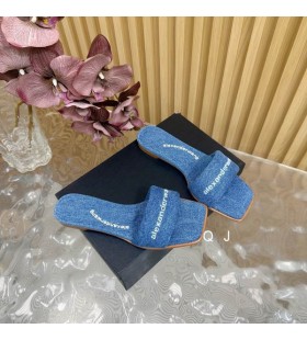Alexander Wang Women ' s Vy-Slide-Sandalen In Blue Denim